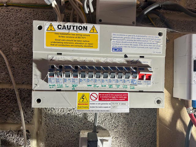 Consumer Unit Upgrade in Broadstone - Before Photo - Merrivale Electrical Ltd