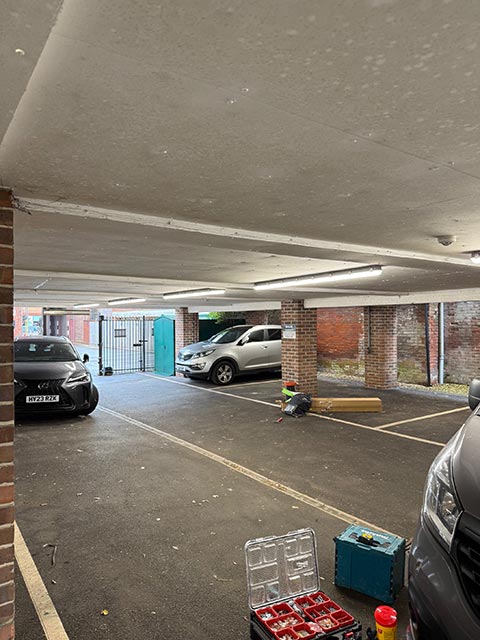 New LED Lighting Installed in Car Park Area at Womens Institute at Eastleigh - After Photo - Merrivale Electrical Ltd