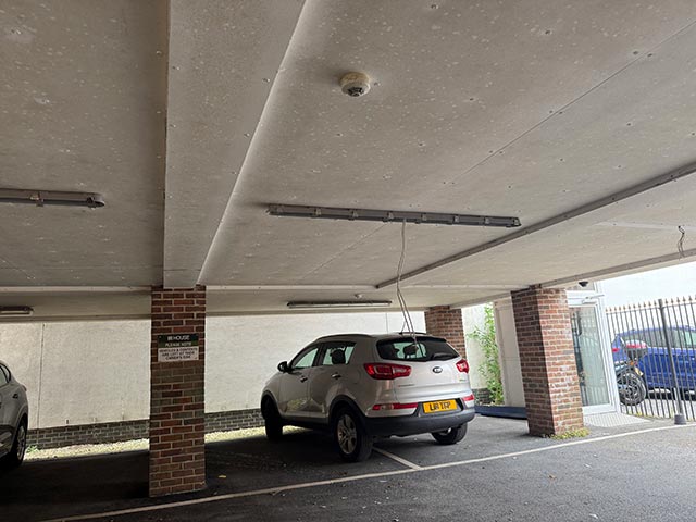 Removal of Outdated Fluorescent Lighting in Car Park Area at Womens Institute at Eastleigh - Before Photo - Merrivale Electrical Ltd