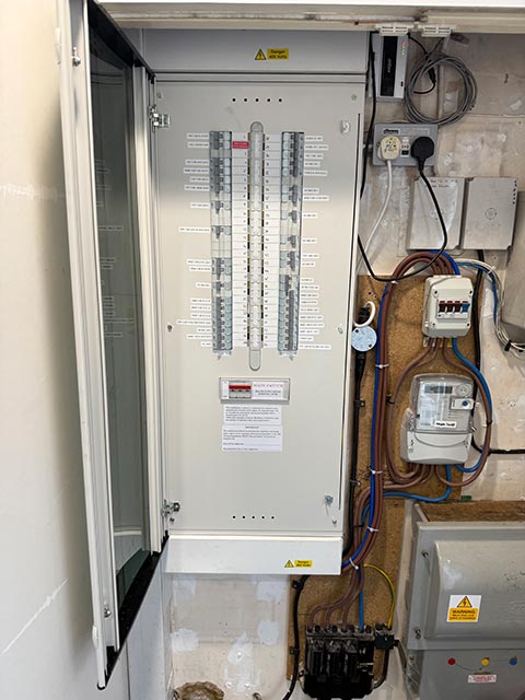 Replacement of Multi Single Phase Consumer Units at Women's Institute Head Officer in Eastleigh with Large Three Phase Distribution Board - Merrivale Electrical Ltd