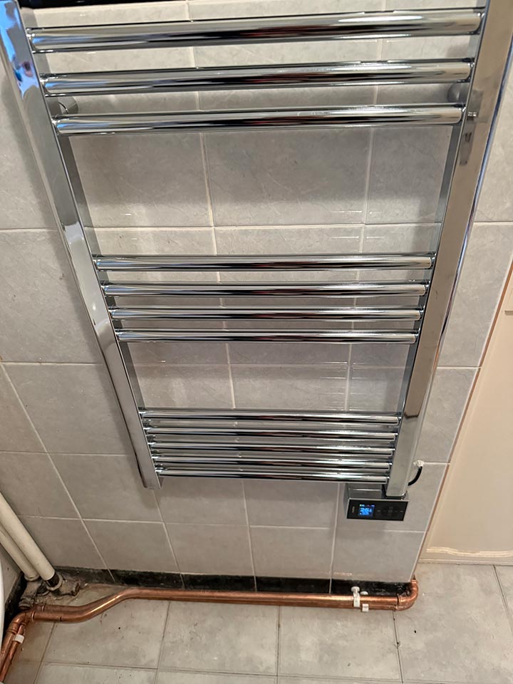 Rointe Electric Towel Radiator Installed in Bournemouth Apartment - Merrivale Electrical Ltd